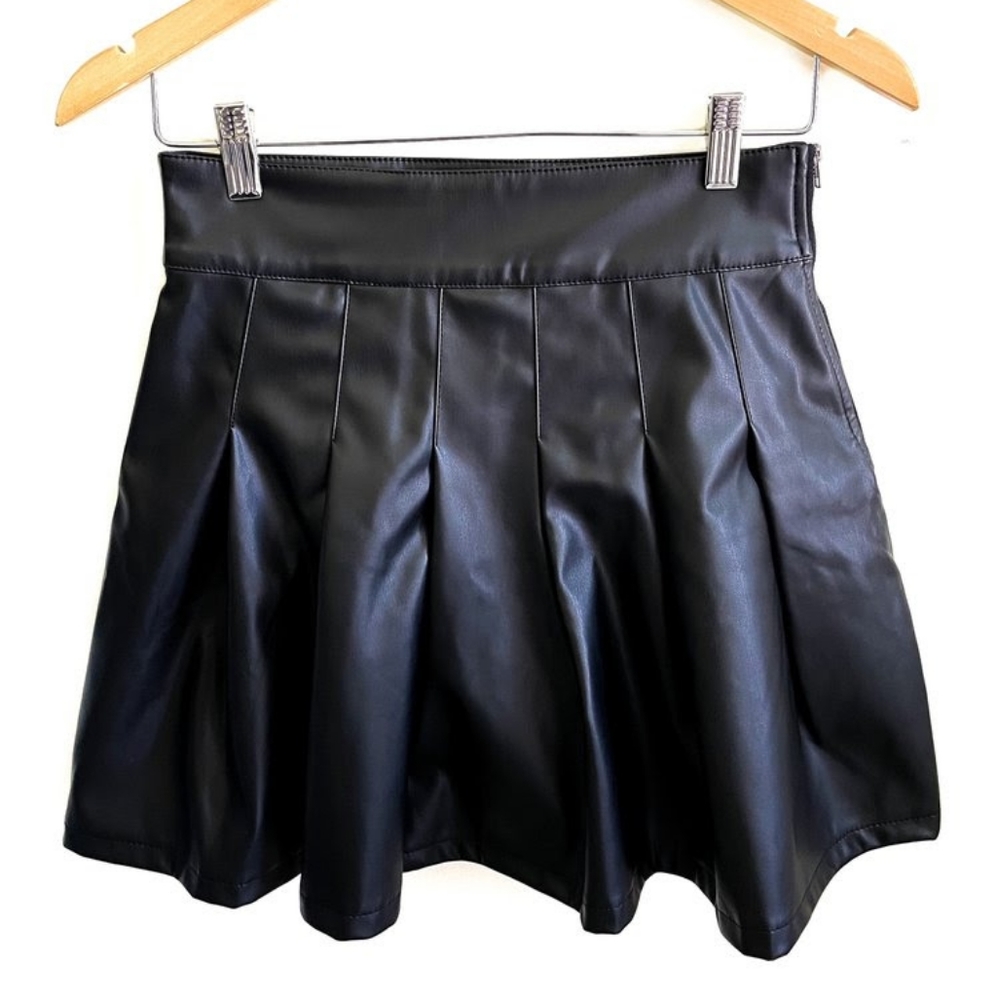 Black Faux Leather Skirt